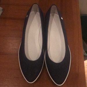 Hogan blue denim rubber soled shoes